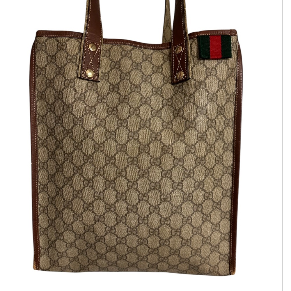 Classic Gucci monogram supreme tote + COA
